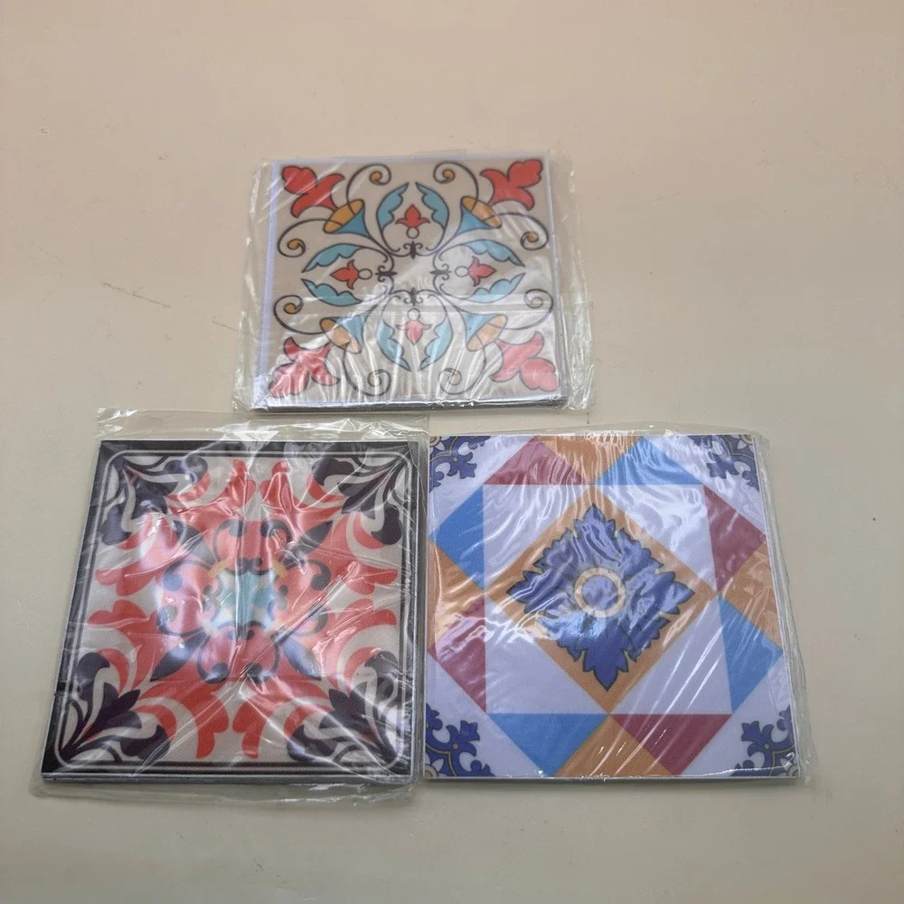 3 Pack of‎ 10 Vintage Tile Decals Self-Adhesive Waterproof Wall Sticker Backspl
